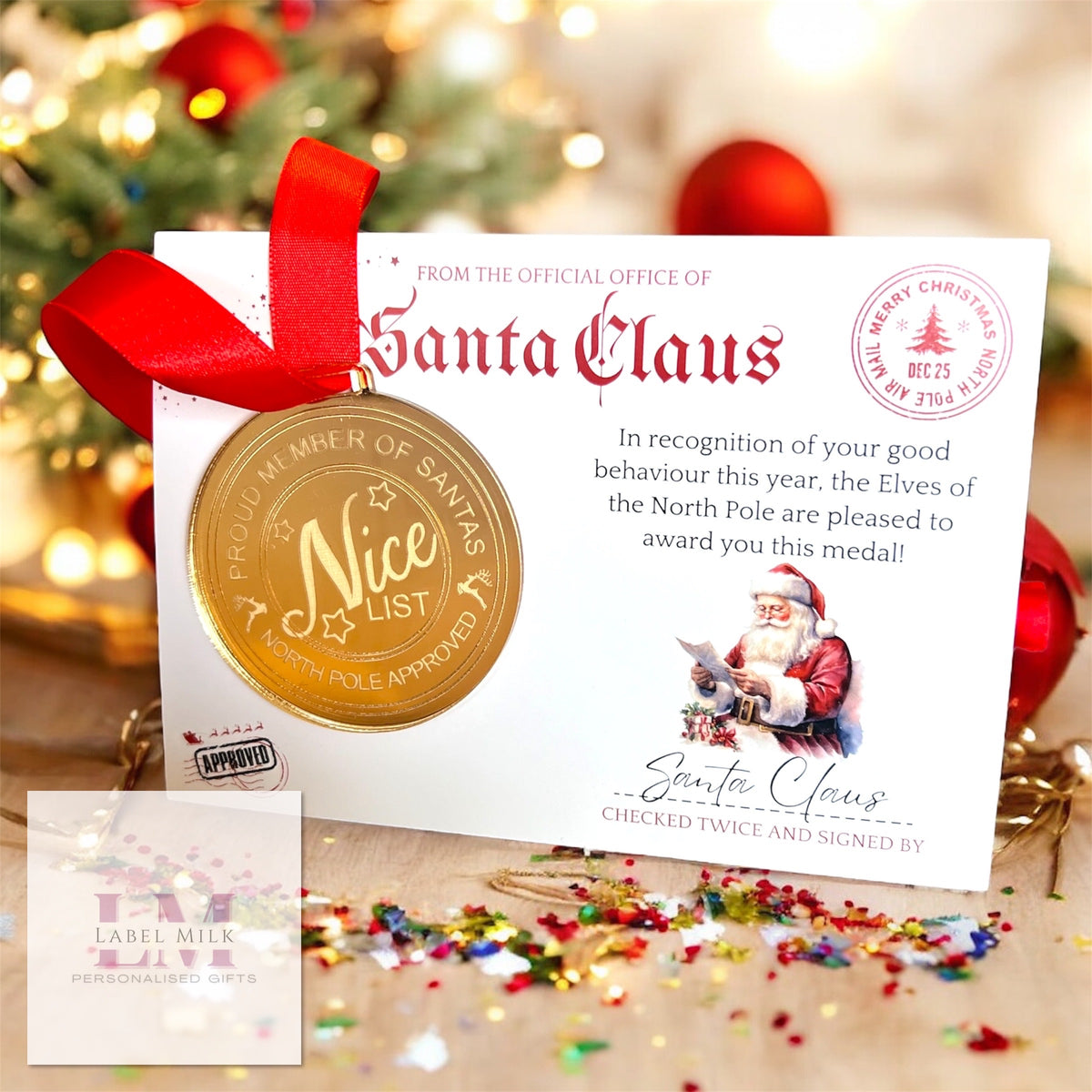 Nice List Medal - Christmas Gift for Kids - Christmas Eve Box Filler