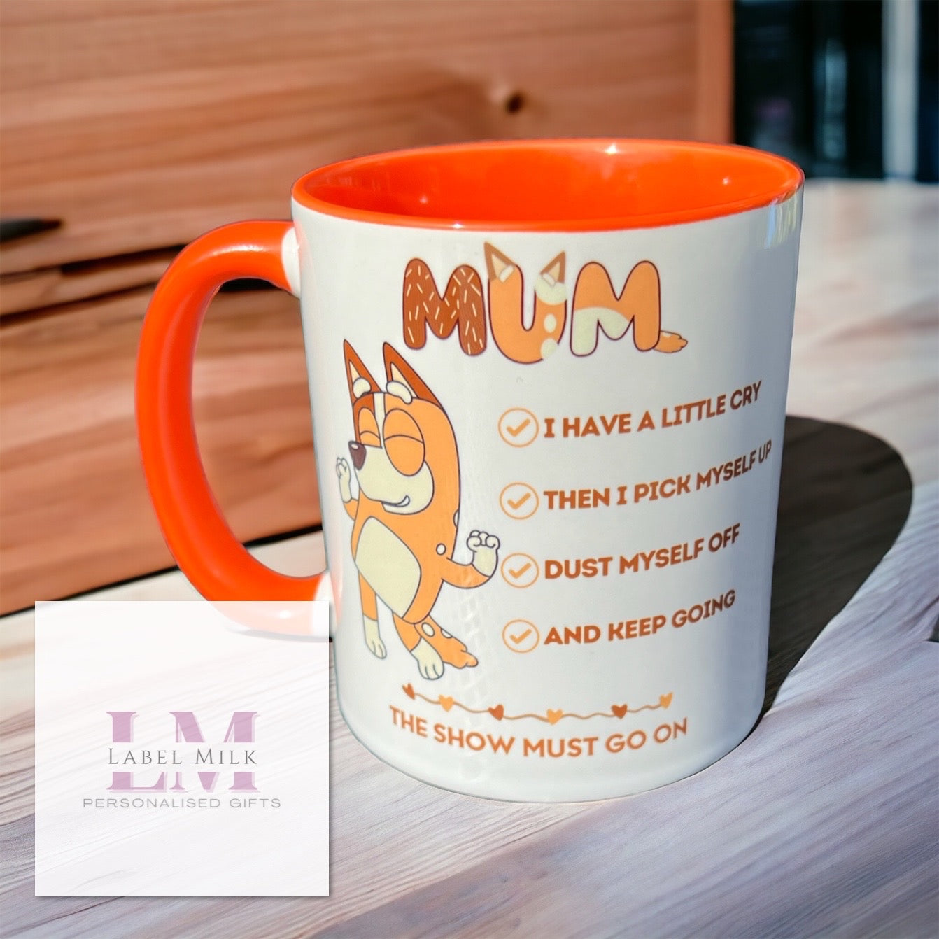 Bluey Mum Checklist Mug - Orange