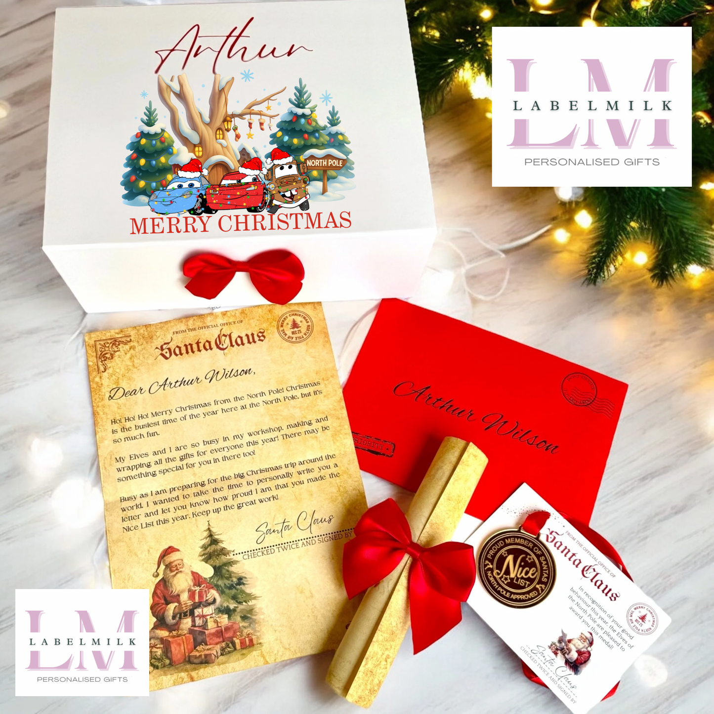 Personalised Christmas Eve Box - Santa Letter - Nice List Certificate - Christmas Medal - Paw Patrol