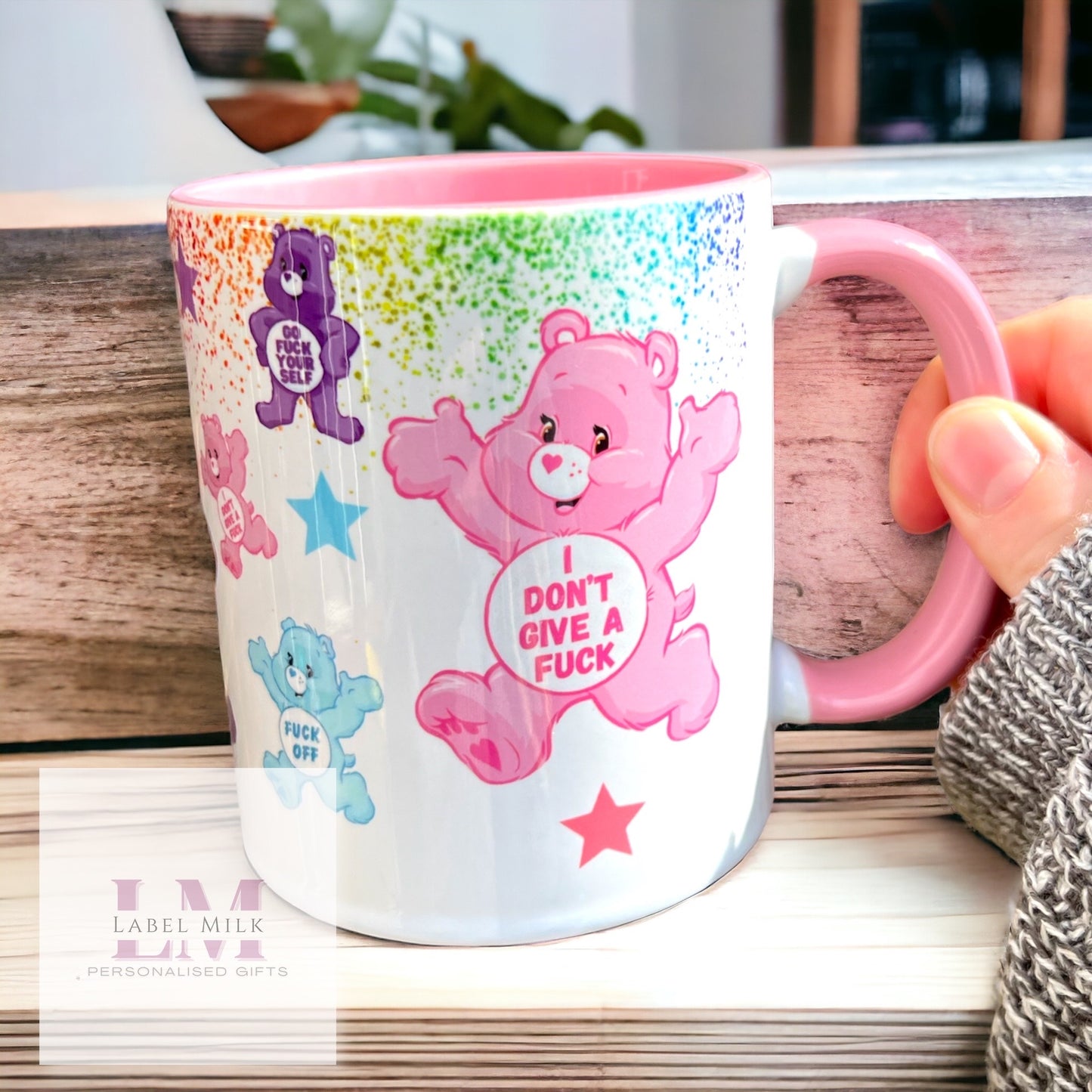 Swear Bear Mug- Pink