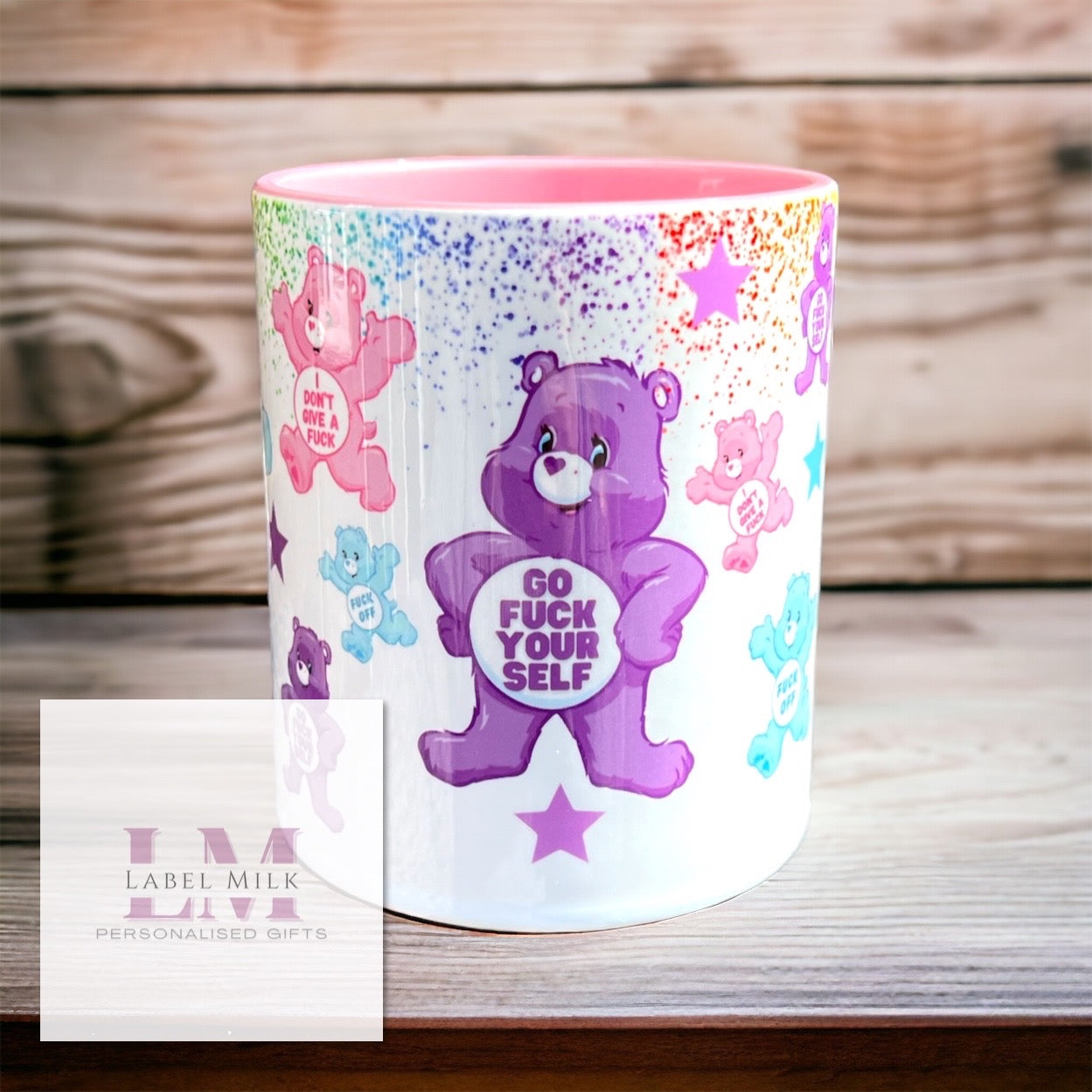 Swear Bear Mug- Pink