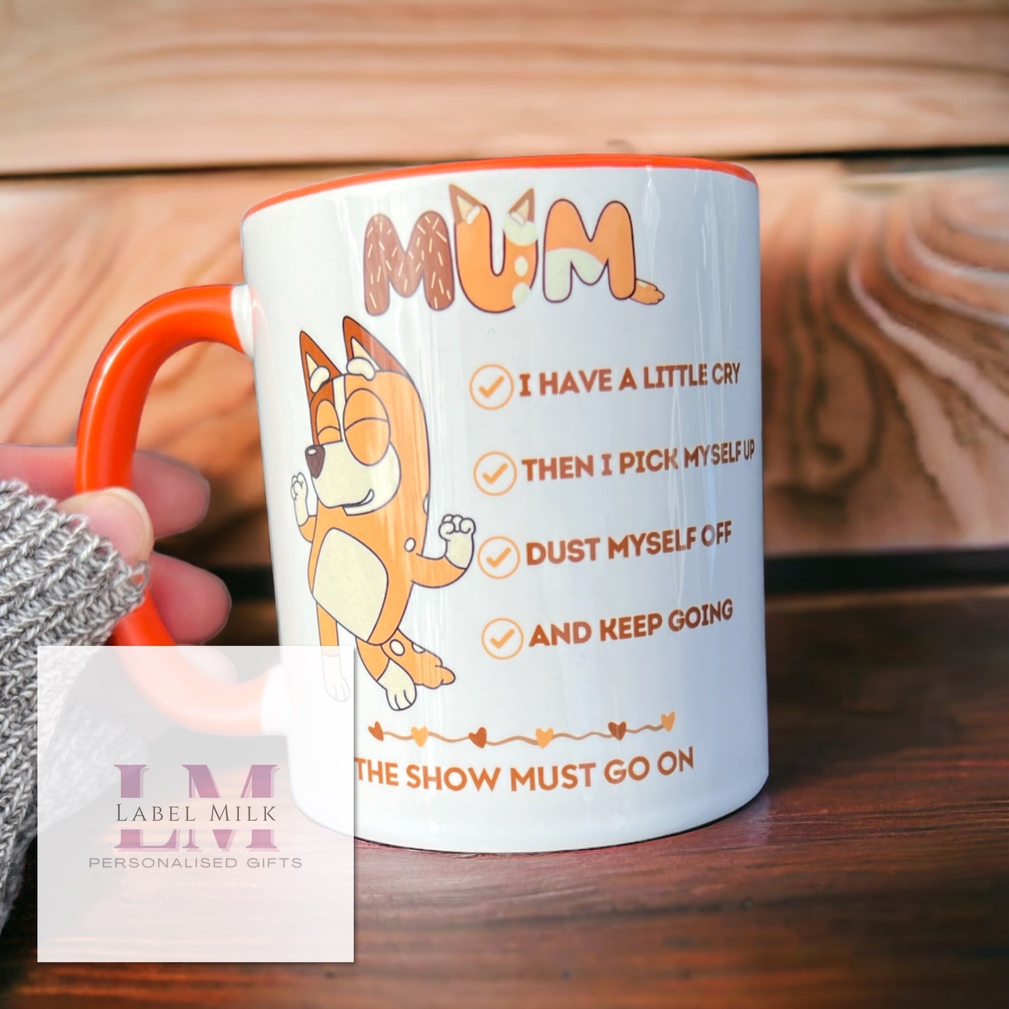 Bluey Mum Checklist Mug - Orange