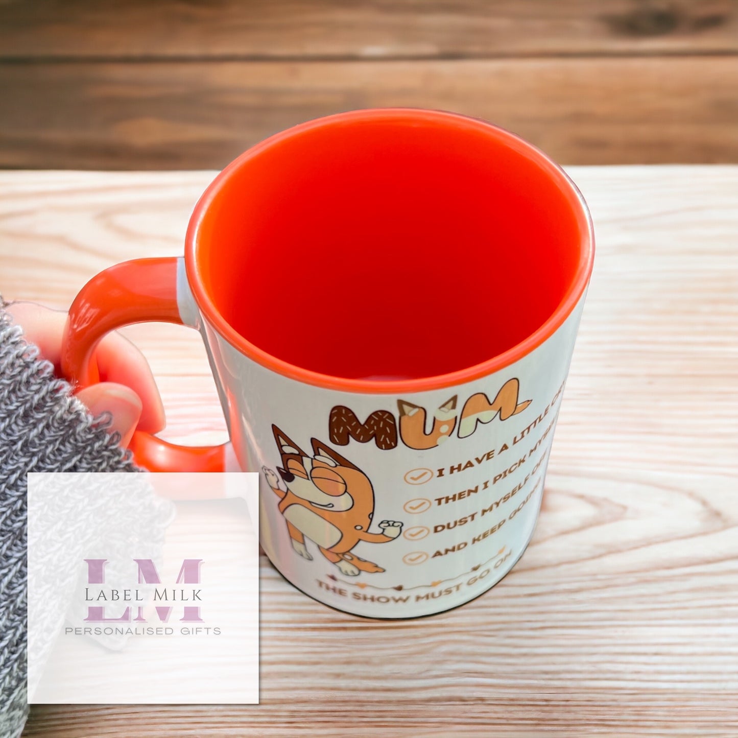 Bluey Mum Checklist Mug - Orange