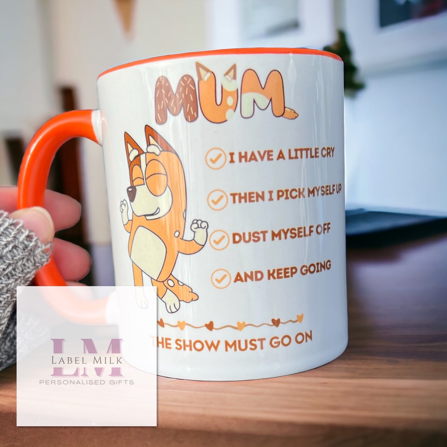 Bluey Mum Checklist Mug - Orange