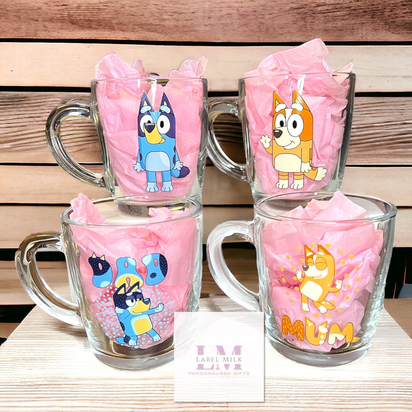 Bluey Family Glass Mug
