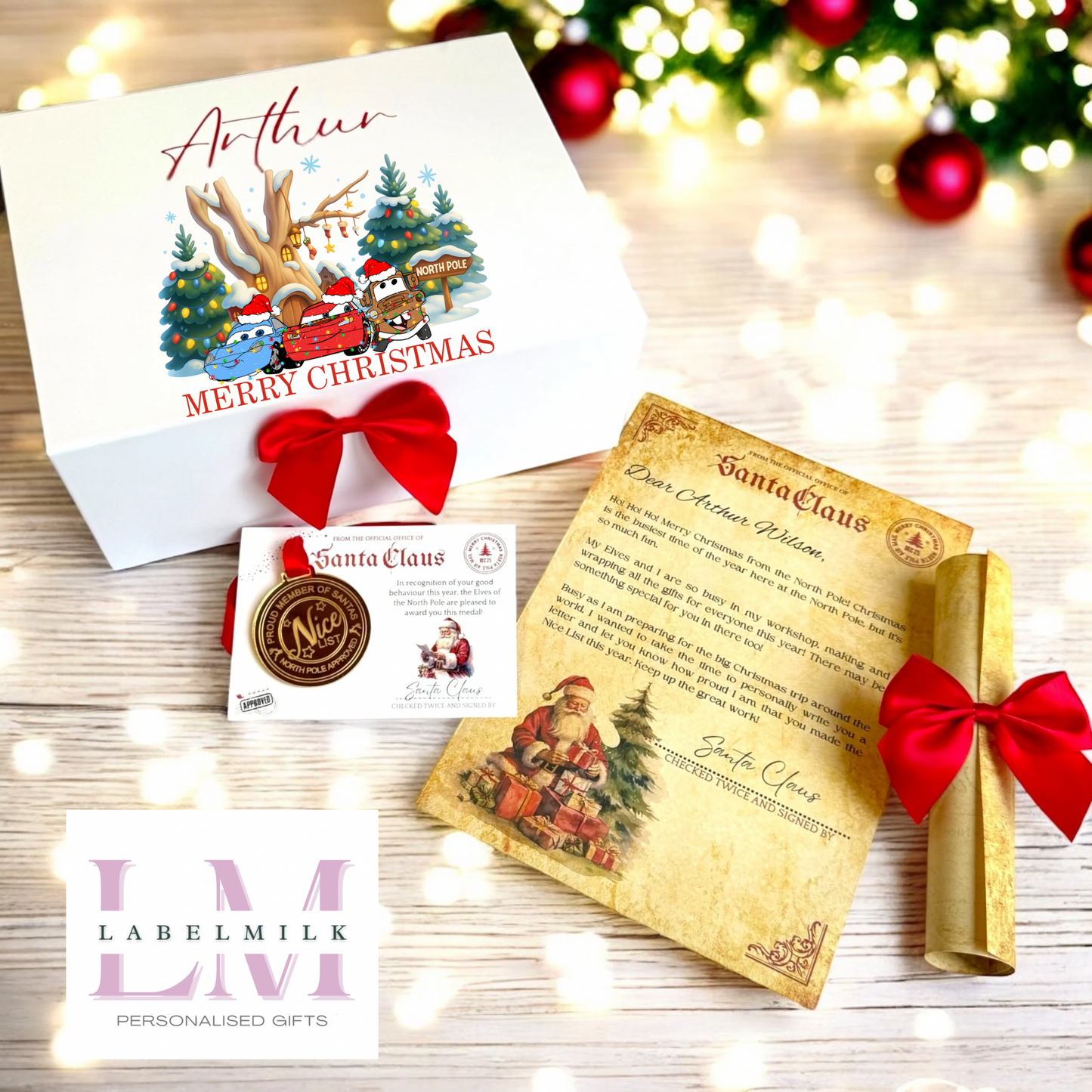 Personalised Christmas Eve Box - Santa Letter - Nice List Certificate - Christmas Medal - Paw Patrol