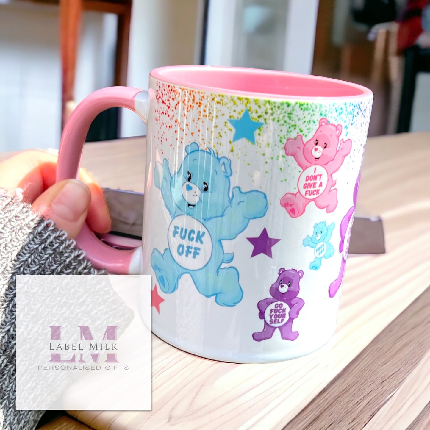 Swear Bear Mug- Pink