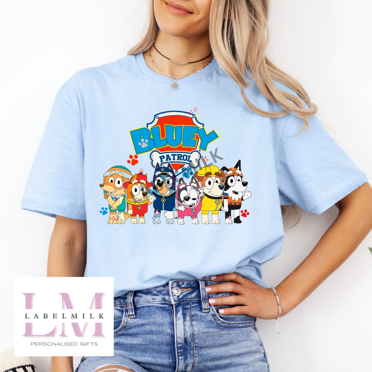 Adults Bluey X Paw Patrol T-Shirt
