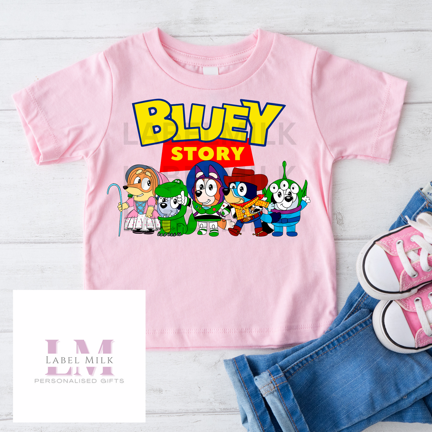 Pink Bluey T-Shirt Kids - All Designs