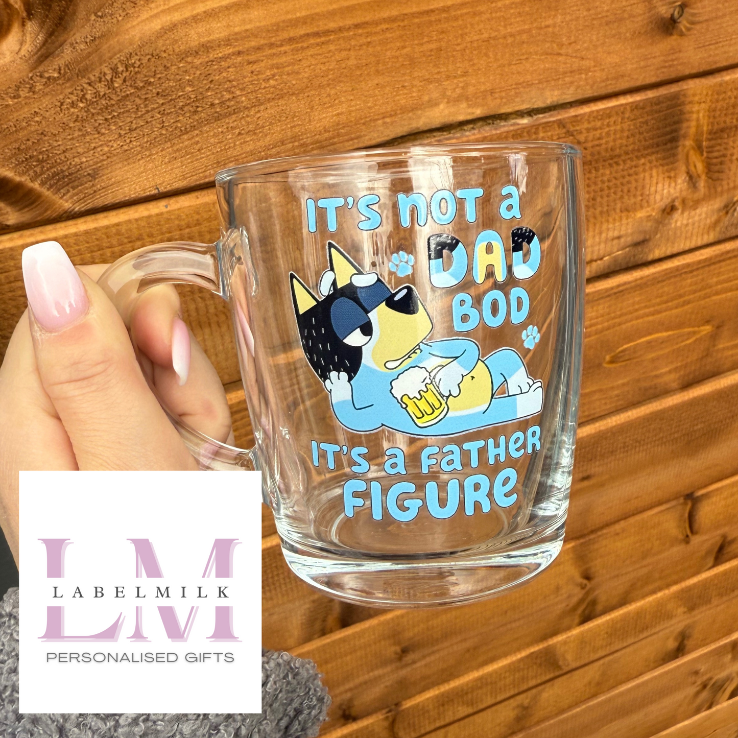 Bluey Father Figure Glass Mug