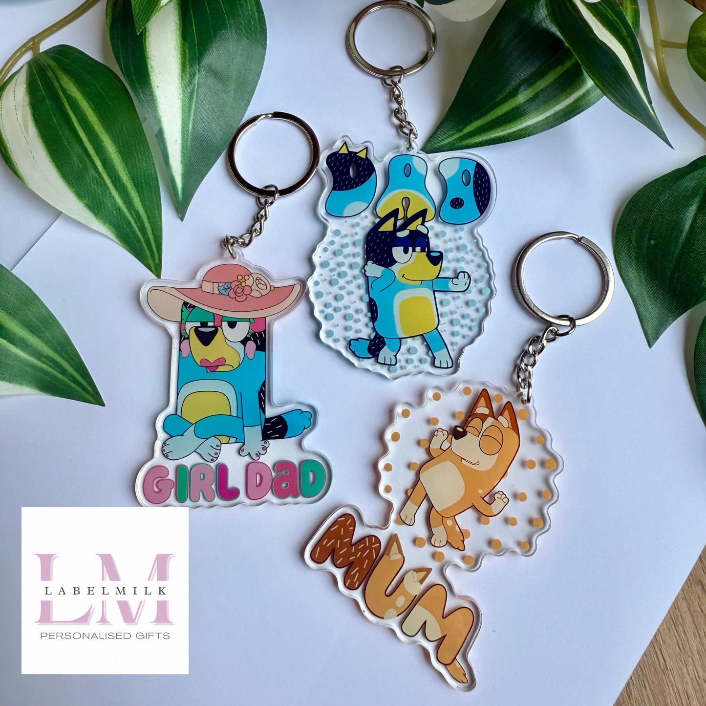 Bluey Keyrings - Various Designs