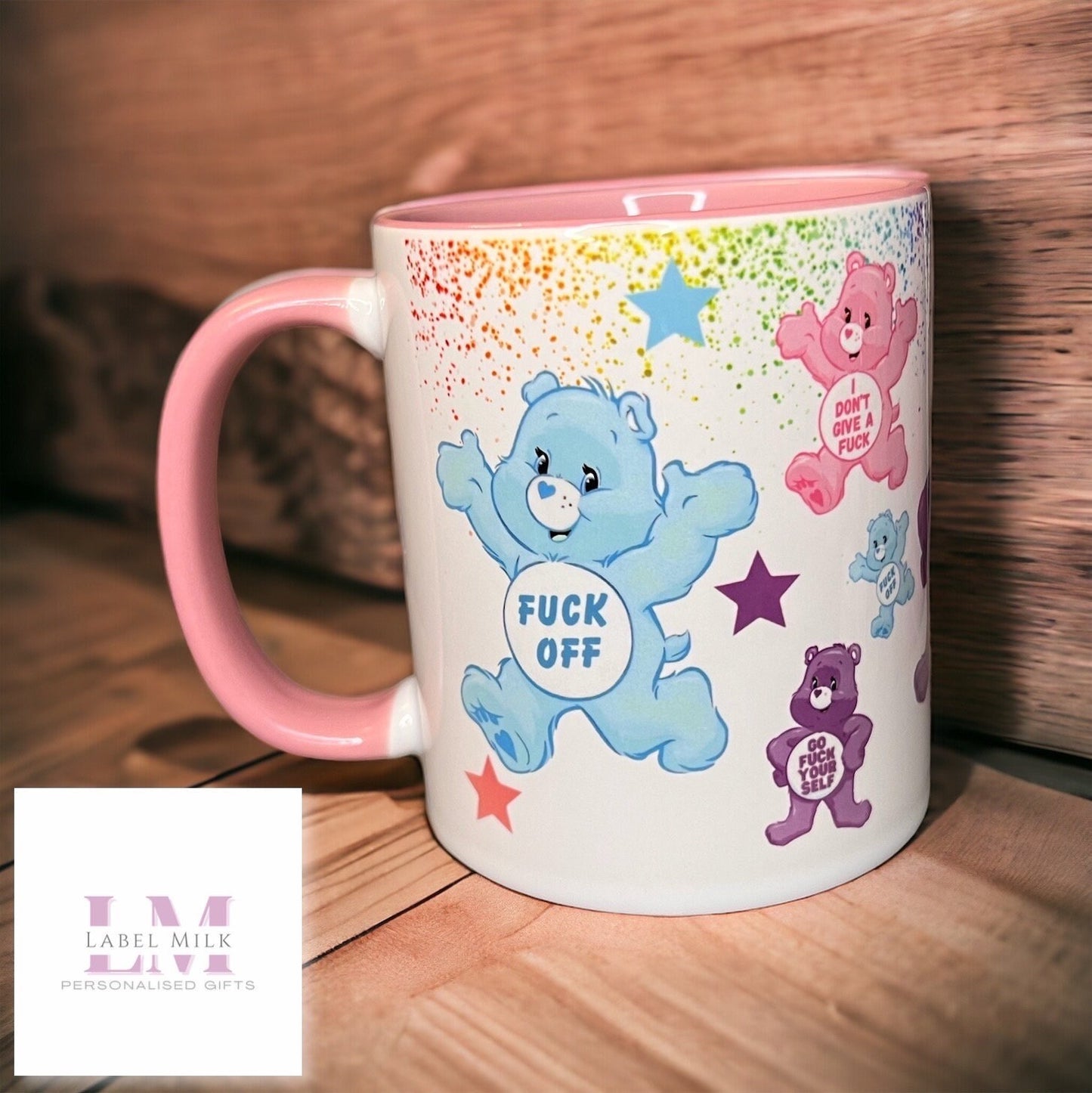Swear Bear Mug- Pink