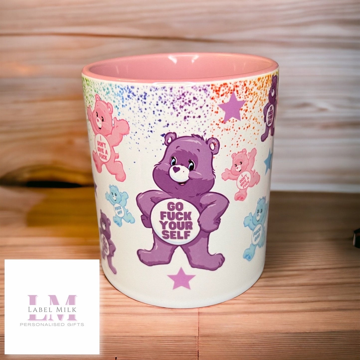Swear Bear Mug- Pink