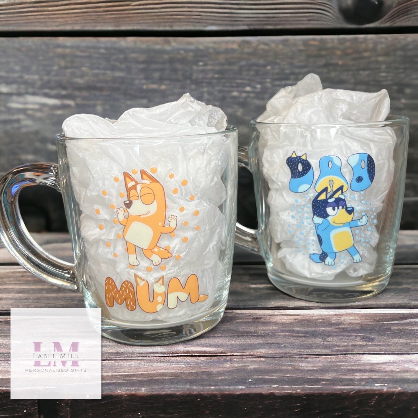Mum & Dad Glass Mugs