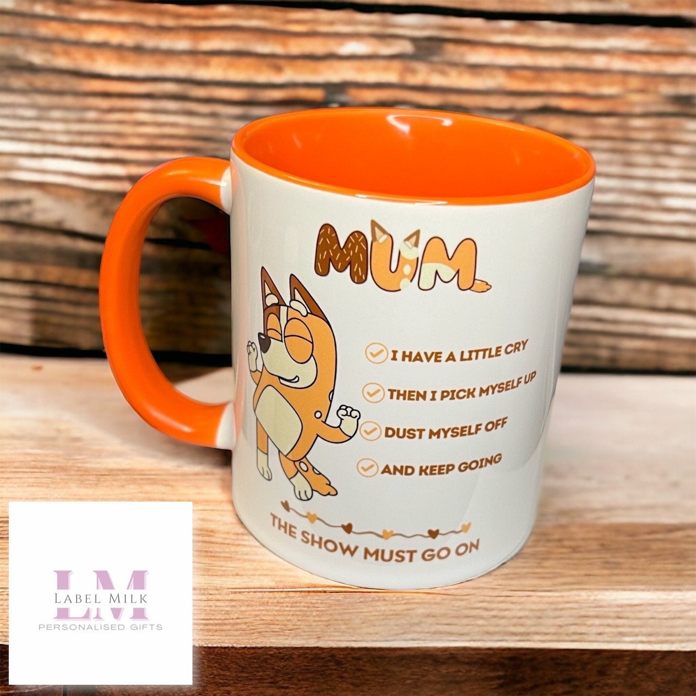 Bluey Mum Checklist Mug - Orange