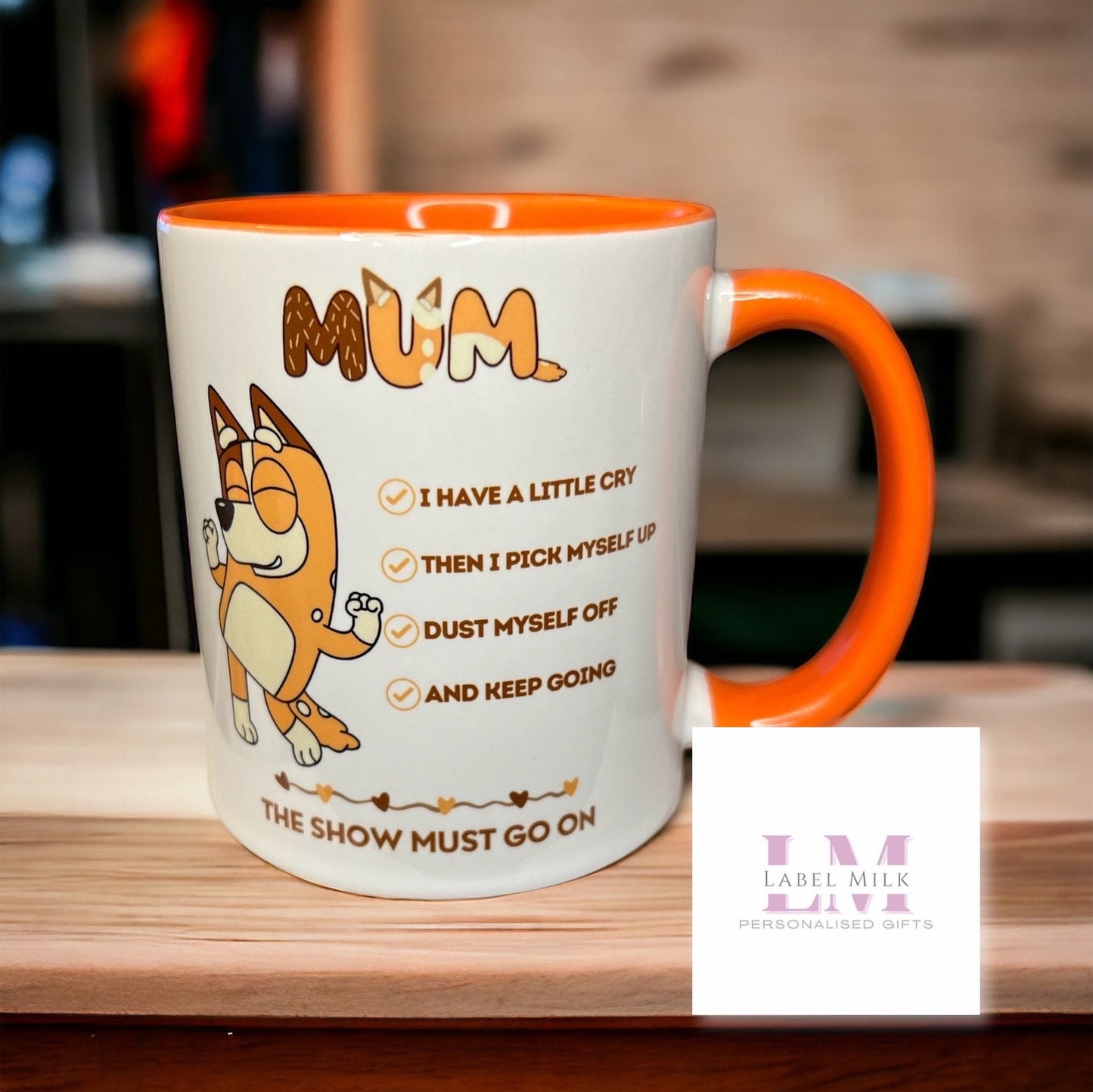 Bluey Mum Checklist Mug - Orange