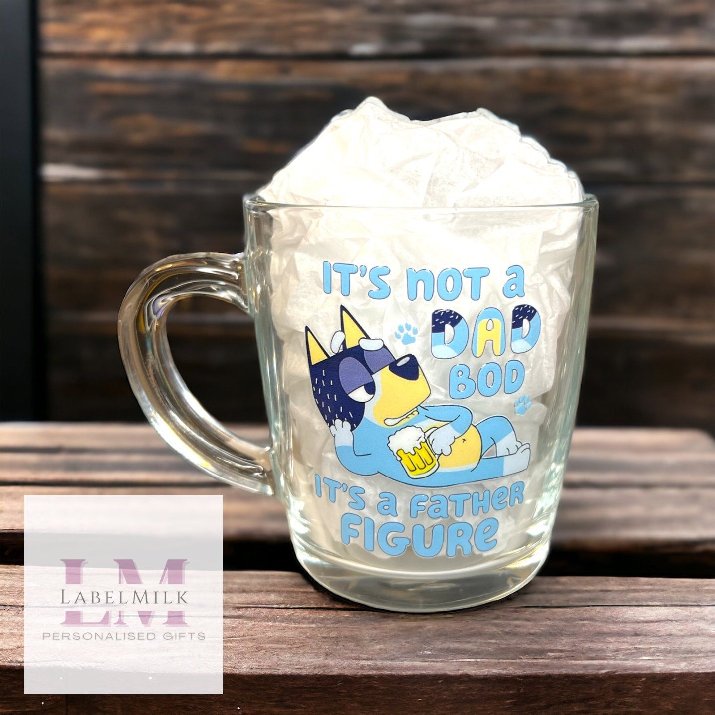 Bluey Father Figure Glass Mug