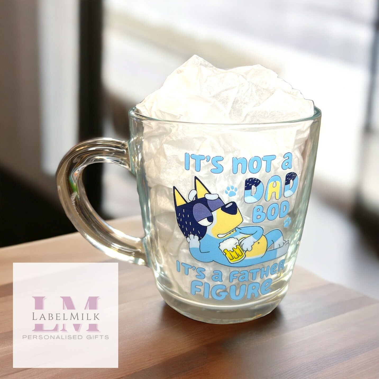 Bluey Father Figure Glass Mug