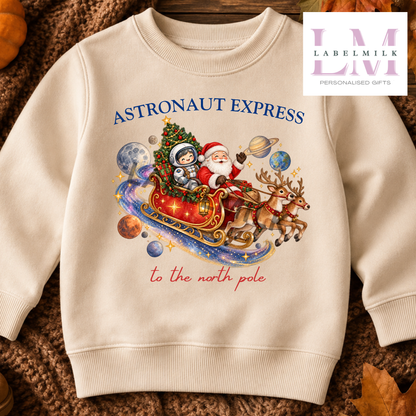 Astronaut Express Christmas Sweatshirt - Kids Astronaut Christmas Jumper - Space