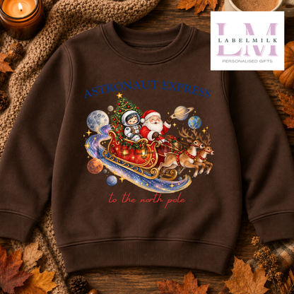 Astronaut Express Christmas Sweatshirt - Kids Astronaut Christmas Jumper - Space