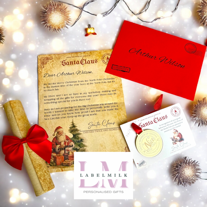 Personalised Christmas Eve Box - Santa Letter - Nice List Certificate - Christmas Medal - Paw Patrol