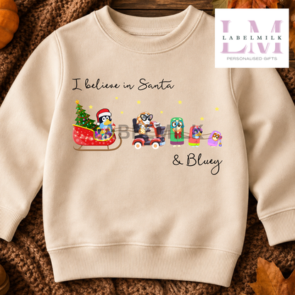 I believe In Bluey Sweatshirt - Kids Christmas Jumper