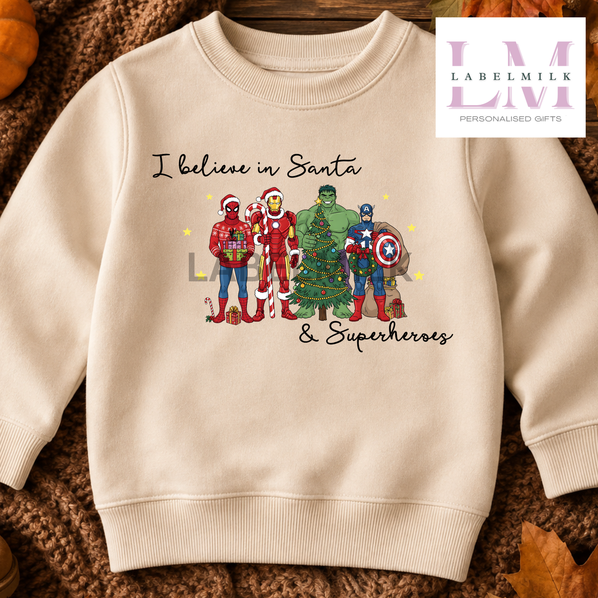 I believe In Superheroes Sweatshirt - Kids Christmas Jumper