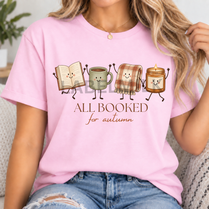 All Booked For Autumn - Adults Book Lover T-Shirt