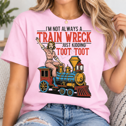 Funny Train Wreck T-Shirt - Adults Funny T-Shirt