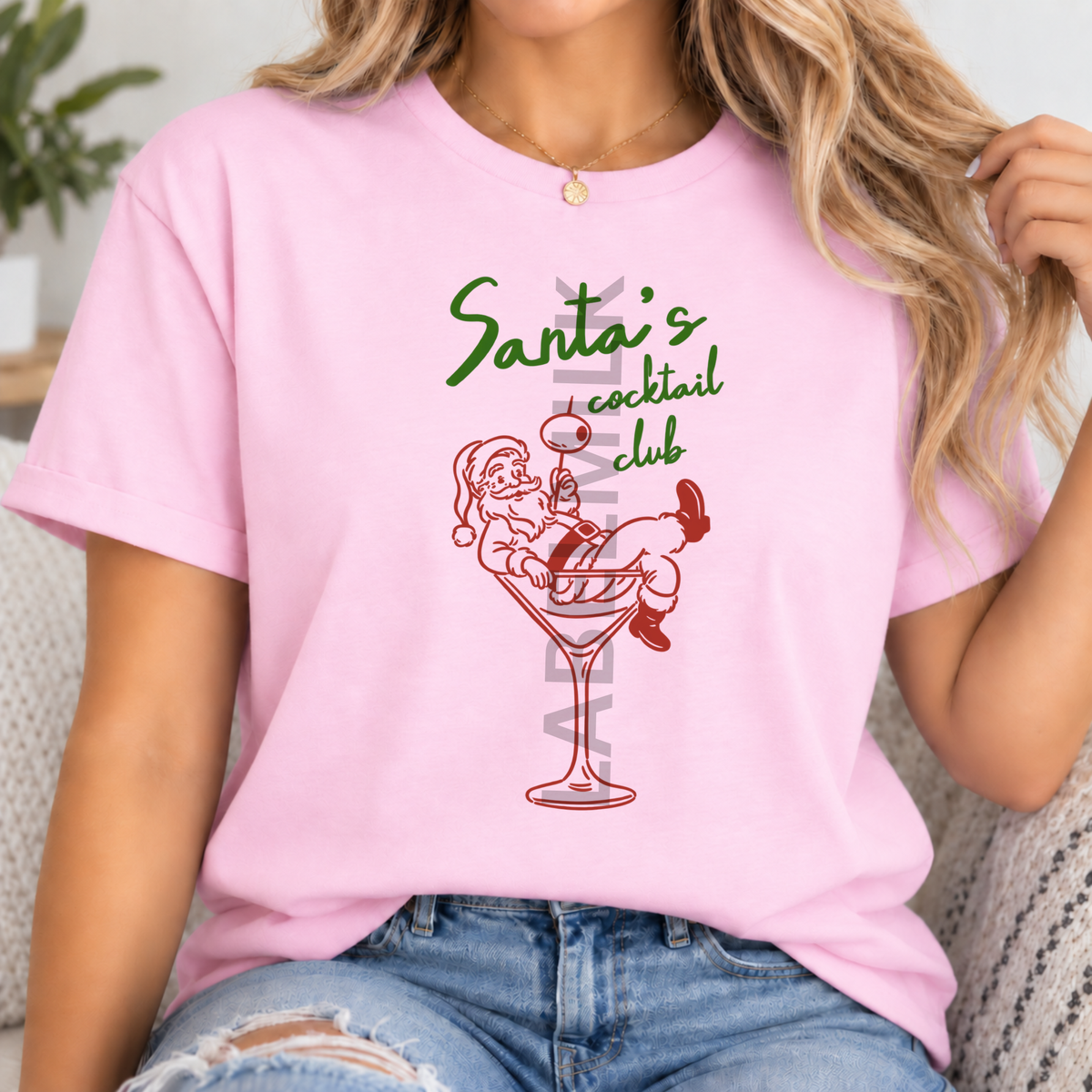 Santa's Cocktail Club - Adults Funny Christmas T-Shirt