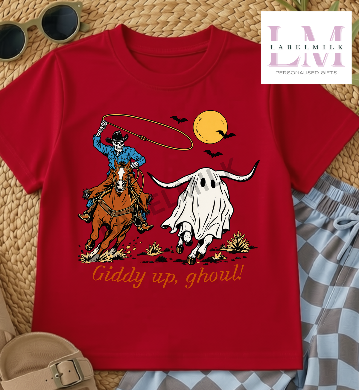 Giddy Up, Ghouls! - Kids Cowboy & Ghosts T-Shirt