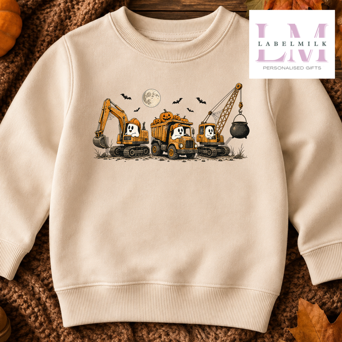 Spooky Diggers Sweatshirt - Kids Halloween Jumper