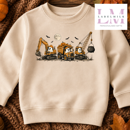 Spooky Diggers Sweatshirt - Kids Halloween Jumper