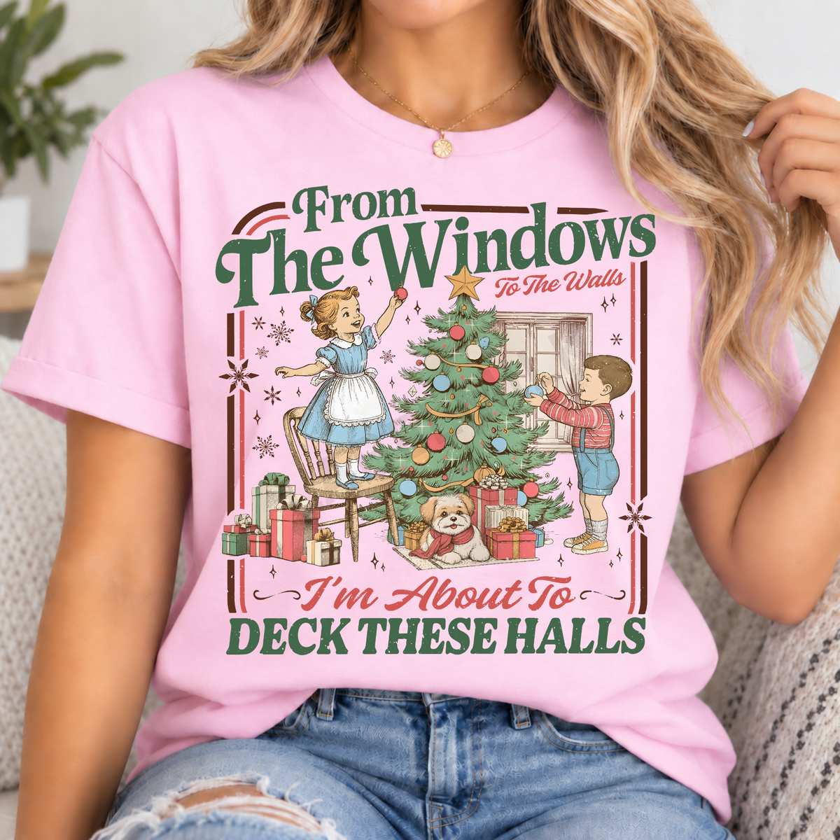 Deck The Halls - Adults Funny Christmas T-Shirt