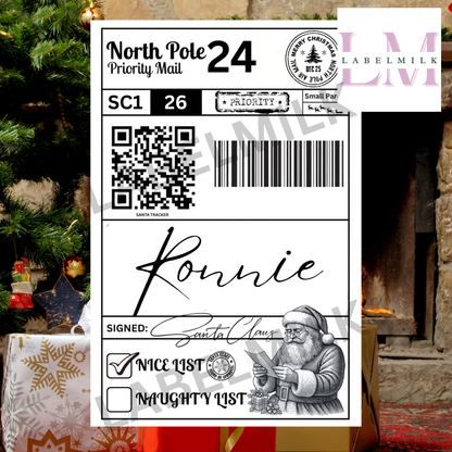 Personalised Christmas Shipping Label - Present Labels