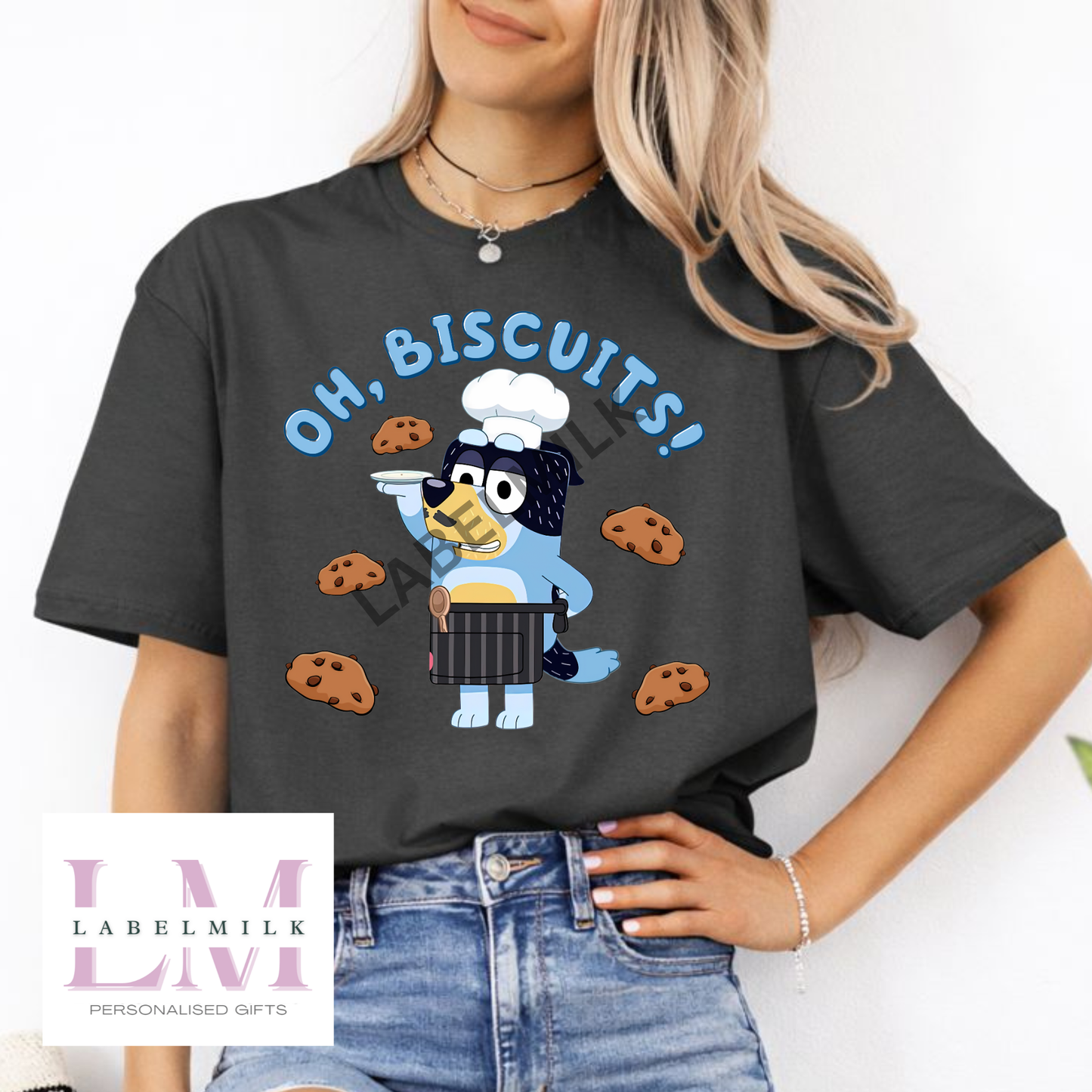 Adults Bluey Oh Biscuits T-Shirt