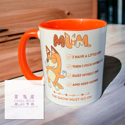 Bluey Mum Checklist Mug - Orange