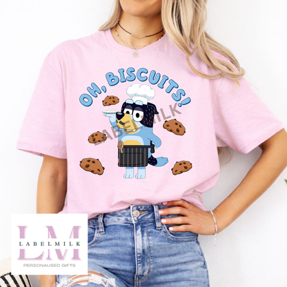 Adults Bluey Oh Biscuits T-Shirt