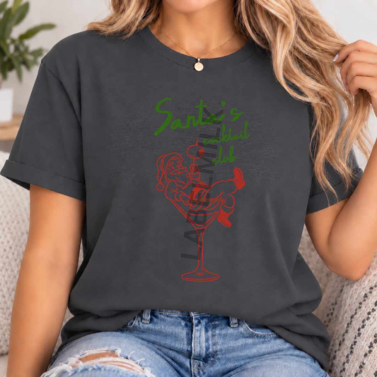 Santa's Cocktail Club - Adults Funny Christmas T-Shirt
