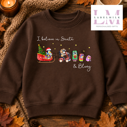 I believe In Bluey Sweatshirt - Kids Christmas Jumper