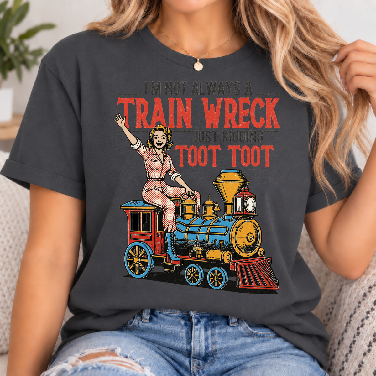 Funny Train Wreck T-Shirt - Adults Funny T-Shirt