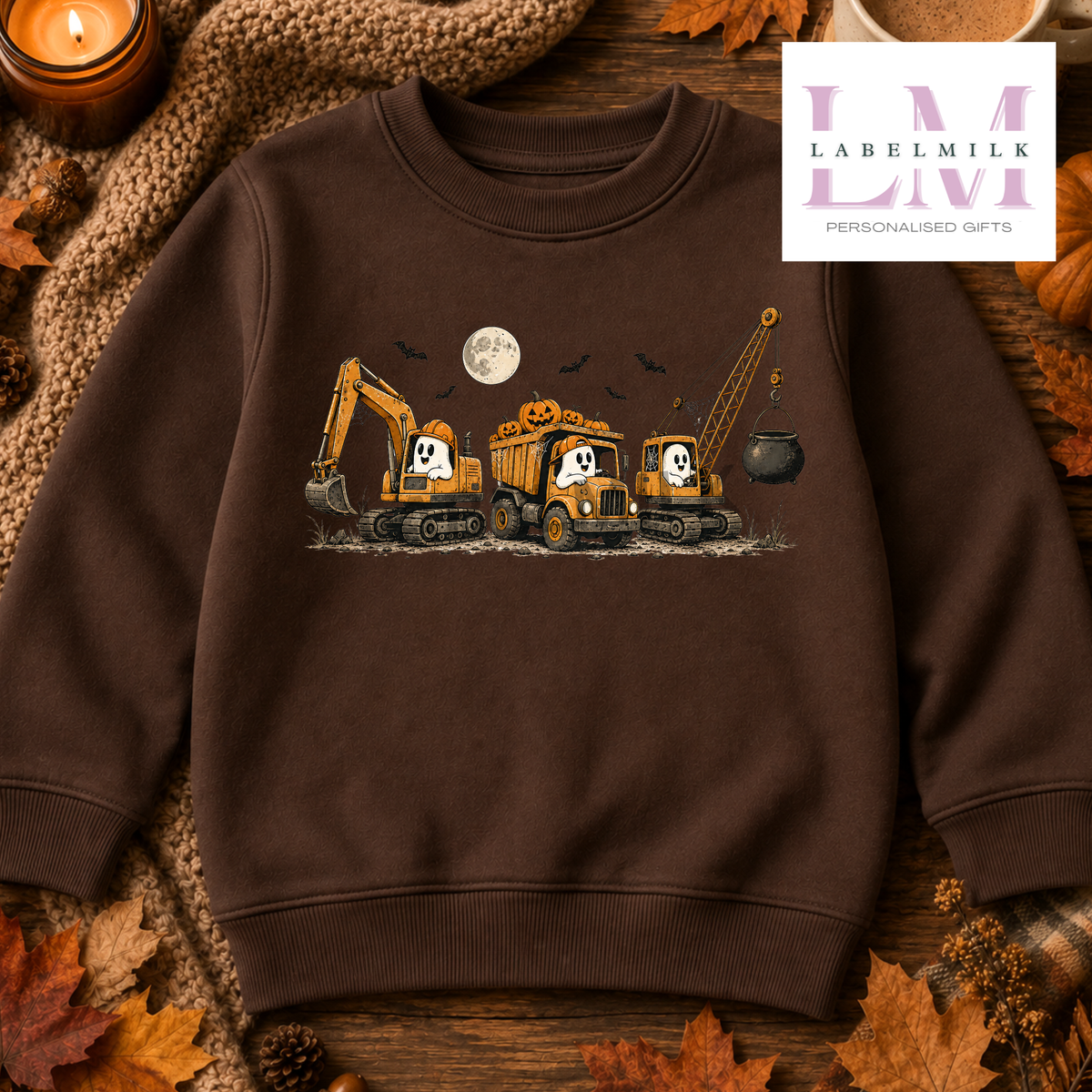 Spooky Diggers Sweatshirt - Kids Halloween Jumper