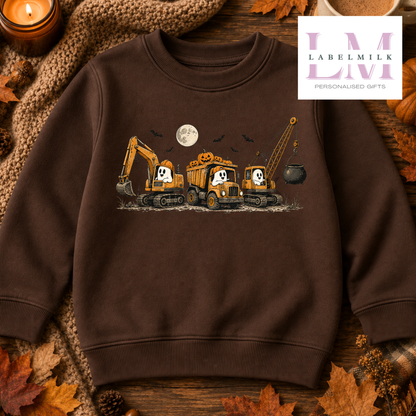 Spooky Diggers Sweatshirt - Kids Halloween Jumper