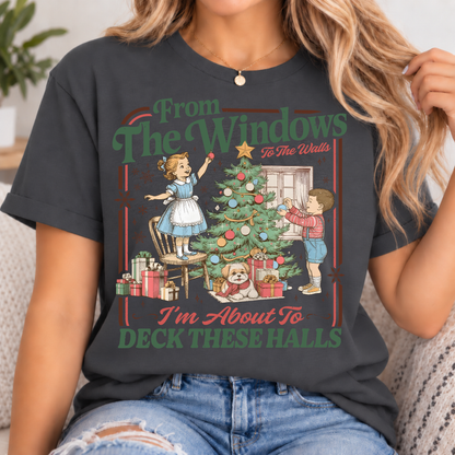 Deck The Halls - Adults Funny Christmas T-Shirt