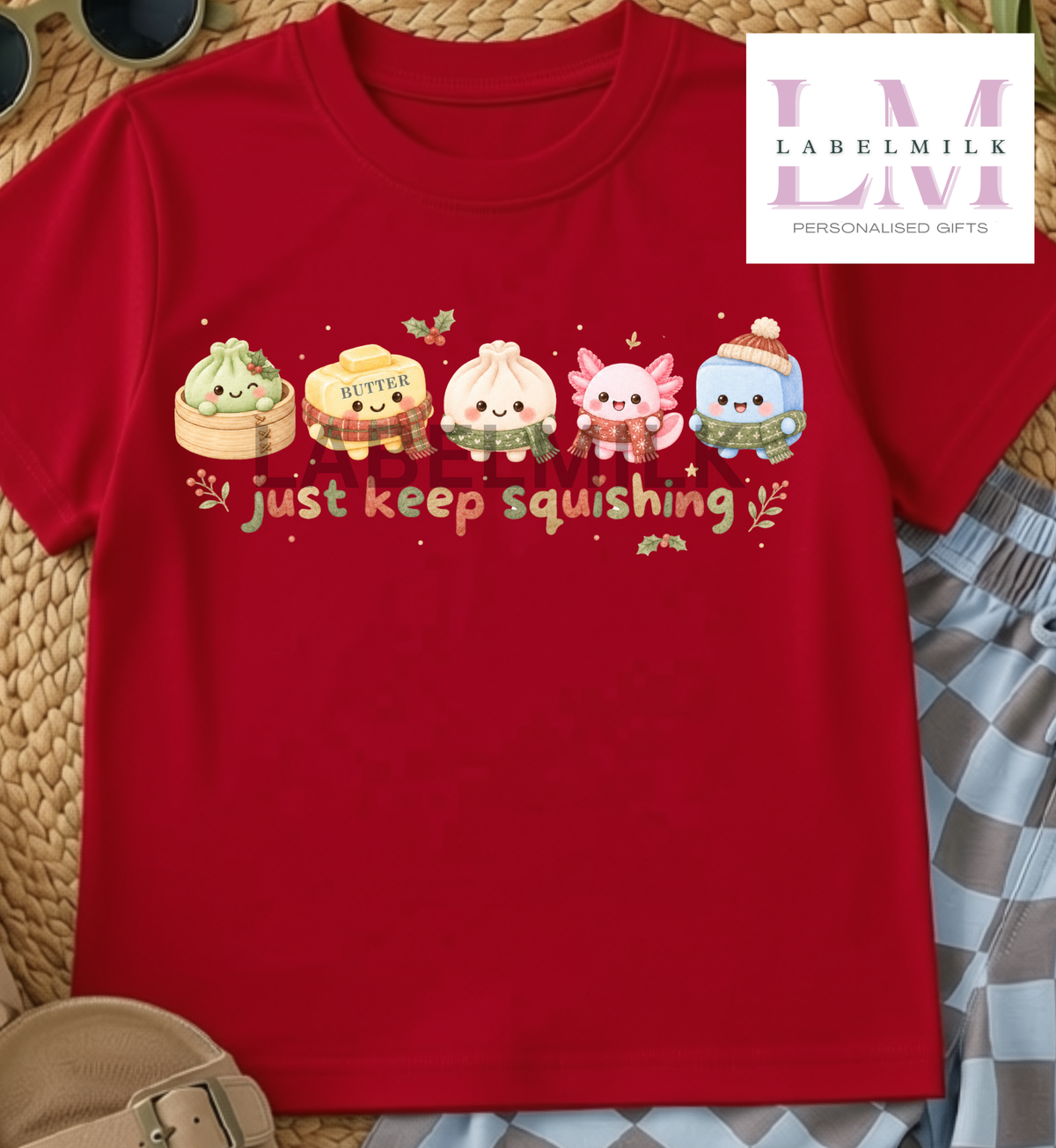 Kids Squishy Christmas T-Shirt - Cute Dumpling