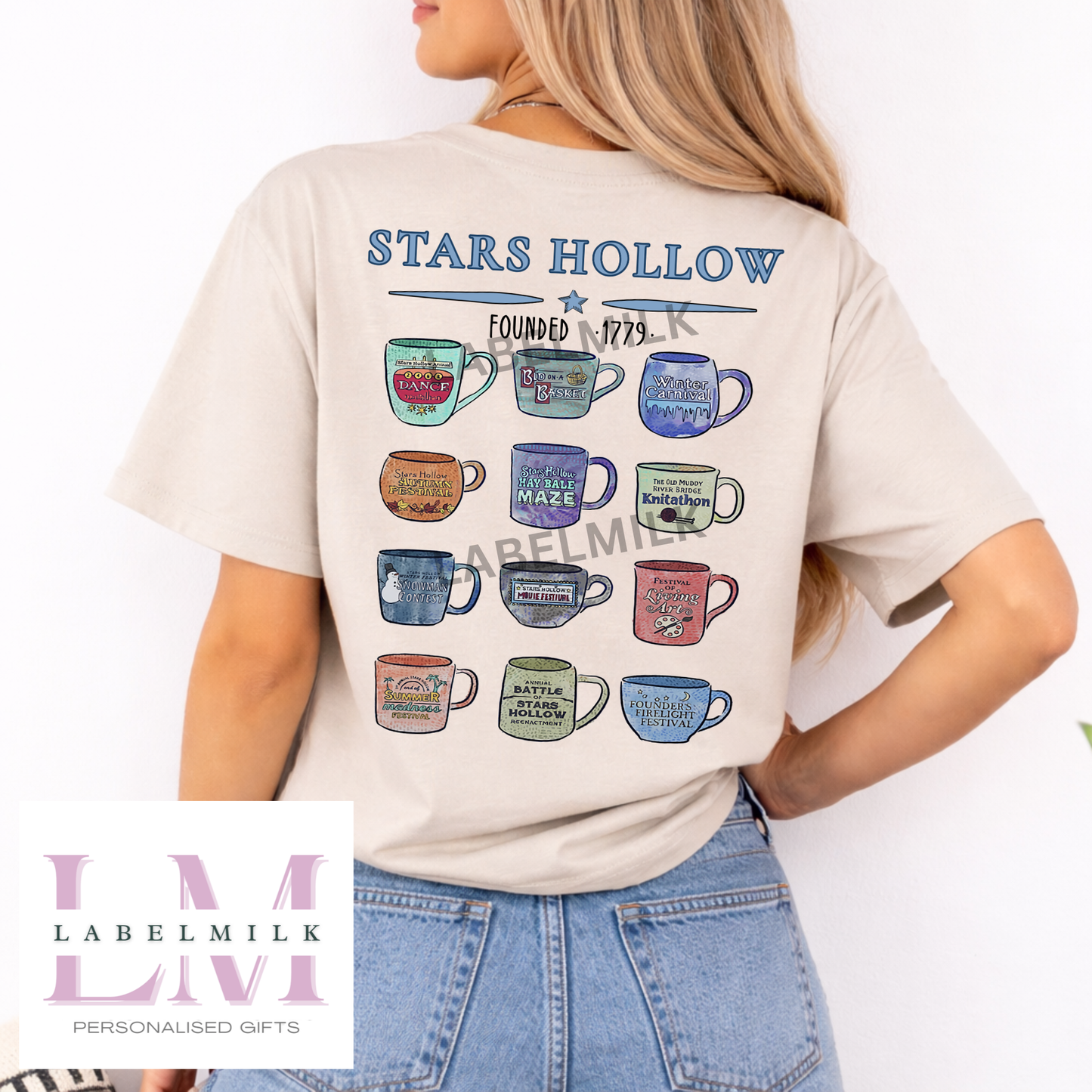 Gilmore Girls Coffee Cups T-Shirt - Stars Hollow