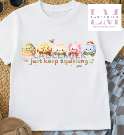 Kids Squishy Christmas T-Shirt - Cute Dumpling