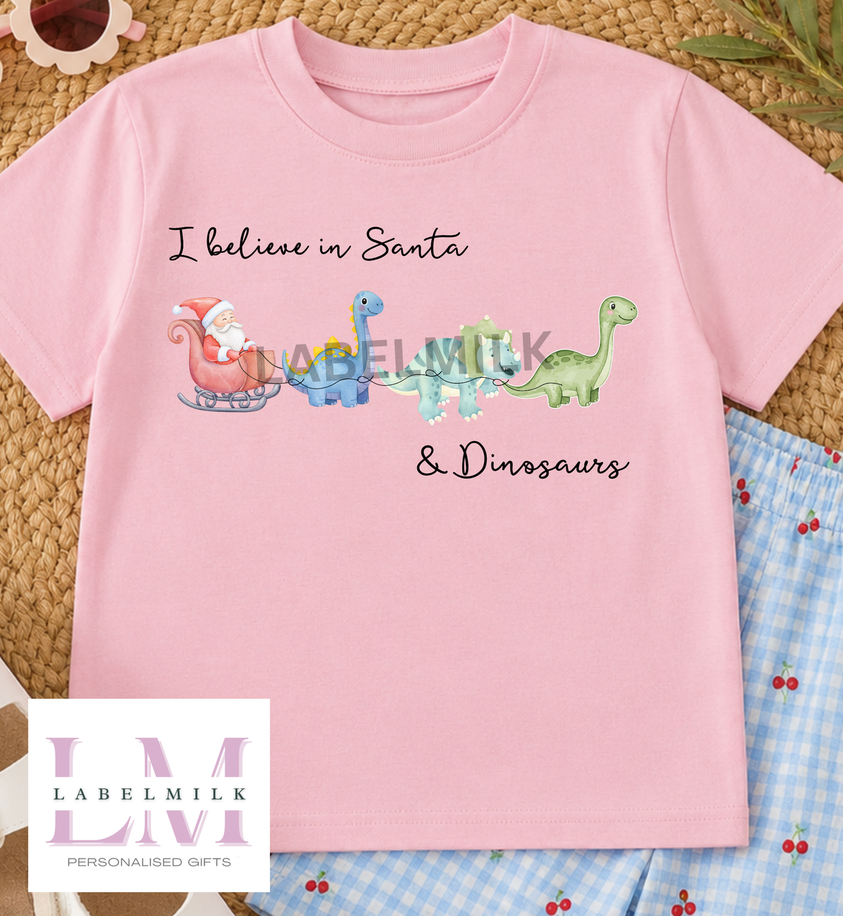 Christmas Dinosaurs - Children’s I Believe T-Shirt