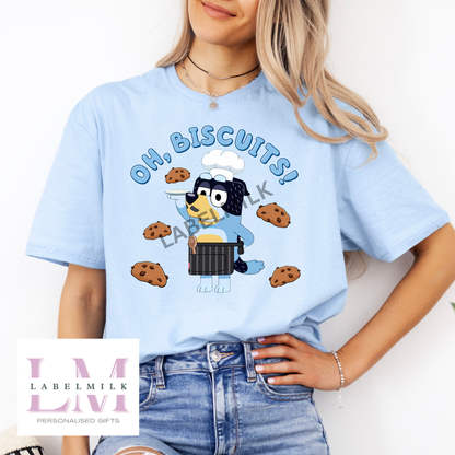 Adults Bluey Oh Biscuits T-Shirt