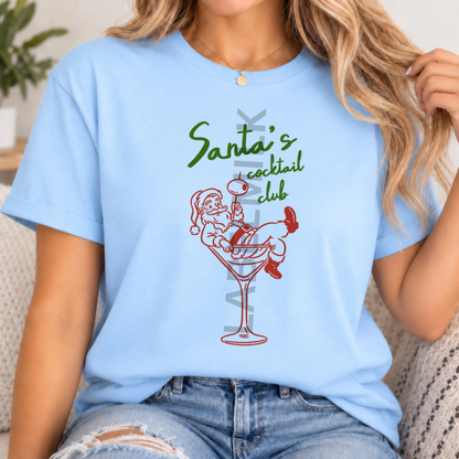 Santa's Cocktail Club - Adults Funny Christmas T-Shirt